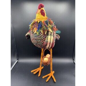 Log Legged Chick W/Basket, Very Fun, Mixed Textiles